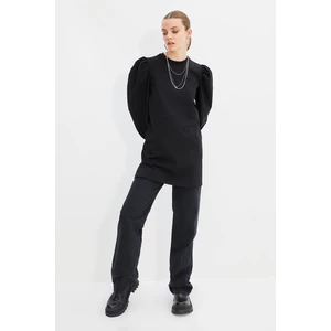 Trendyol Black Sleeve Detailed Knitted Tunic