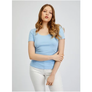 Light blue women's basic T-shirt ORSAY - Women