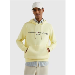 Light Yellow Mens Sweatshirt Tommy Hilfiger Tommy Logo Hoody - Men