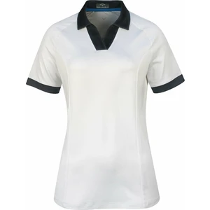 Callaway Womens Short Sleeve V-Placket Colourblock Polo Alb strălucitor L