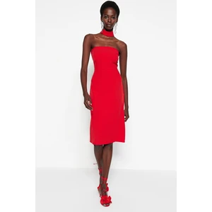 Trendyol Red Lined Woven Evening Dress