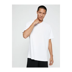 Koton Basic Sports T-Shirt with Hooded Short Sleeves, Breathable Fabric.