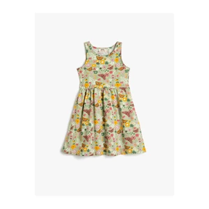 Koton Combed Combed Cotton Dress Sleeveless Round Neck Butterfly Printed Cotton