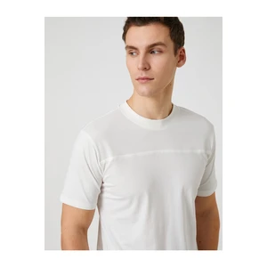 Koton Blocky T-Shirt Crew Neck Short Sleeve Stitching Detailed.