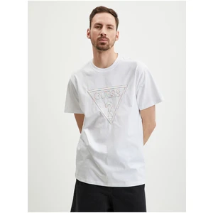 White Men's T-Shirt Guess Moisey - Men