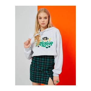 Koton The Powerpuff Girls Licensed Sweatshirt Oversize Hoodie with Fleece Inside.