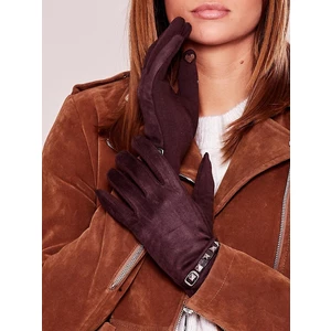 Soft, insulated gloves with brown studs