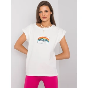 Ecru women's cotton t-shirt
