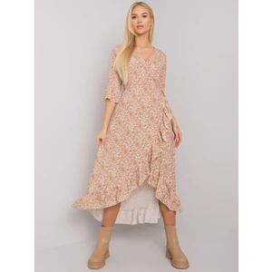 OCH BELLA Beige women's dress with patterns