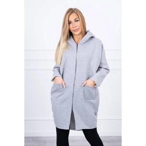 Insulated sweatshirt with a longer back grey