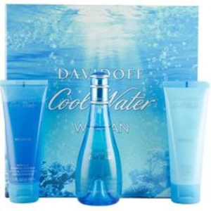 Davidoff Cool Water Woman Dárková sada dámská toaletní voda 100 ml, tělové mléko Cool Water Woman 75 ml a sprchový gel Cool Water Woman 75 ml