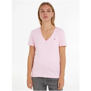 Světle růžové dámské tričko Tommy Hilfiger - Dámské