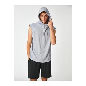 Koton Sports T-Shirt with Hooded Sleeveless Stitching Detailed.