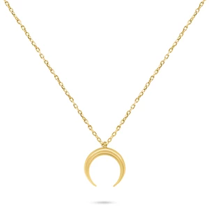Brilio Silver Minimalistický pozlacený náhrdelník Půlměsíc NCL49Y