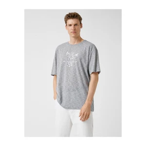 Koton Sequined Japanese Print Oversized T-Shirt