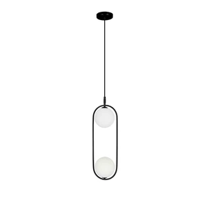 Czarna lampa wisząca ze szklanym kloszem 18.5x15 cm Cordel – Candellux Lighting