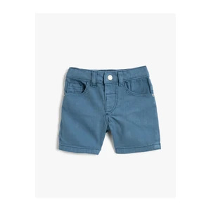 Koton Jeans Shorts with Pocket, Cotton and Adjustable Elastic Waist.