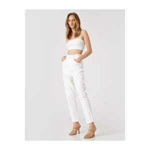 Koton Jeans with Elastic Waistband are a relaxed fit, with a high waist.