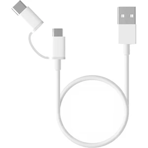 Kábel Xiaomi 2v1 USB/Micro USB + USB-C, 30 cm (15304) biely kábel 2v1 • USB micro USB + USB-C • dĺžka 30 cm • nabíjanie a prenos dát