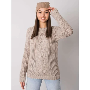RUE PARIS Knitted hat in beige