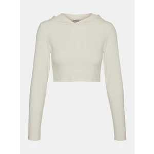 Krémový crop top s kapucí Noisy May Livia - Dámské