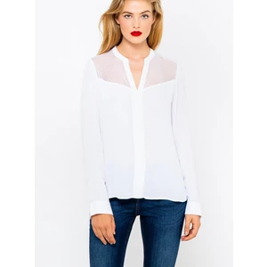 White Blouse with Translucent Detail CAMAIEU - Women