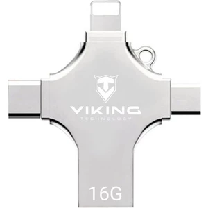 Viking Usb Flash Disk 16G, 4V1 S Koncovkou Apple Lightning, Usb-C, Micro Usb, Usb-A