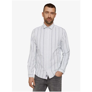 Light Grey Men's Striped Tom Tailor Shirt - Men's