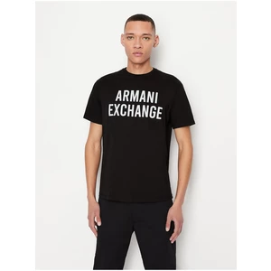 Černé pánské tričko Armani Exchange - Pánské