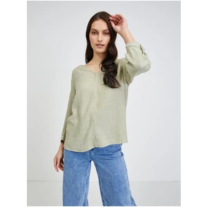 Light Green Women's Striped Blouse Tom Tailor - Women