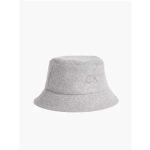 Světle šedý dámský vlněný klobouk Calvin Klein - Dámské