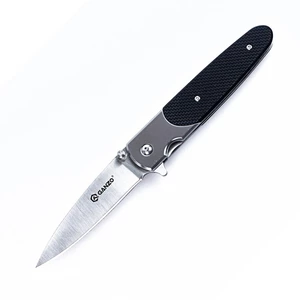 Zavírací nůž G743-1 Ganzo® – Stříbrná čepel – Satin, Černá (Barva: Černá, Varianta: Stříbrná čepel – Satin)