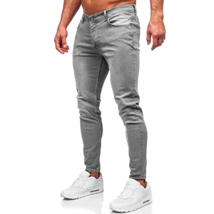 Šedé pánské džíny slim fit Bolf R920