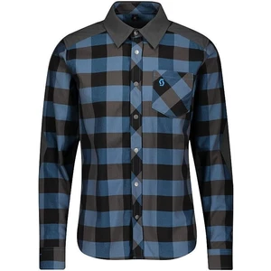 Scott Men's Trail Flow Check L/SL Atlantic Blue/Dark Grey L