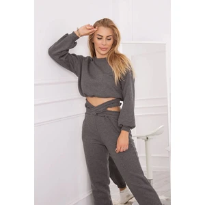 Insulated set with a short graphite sweatshirt