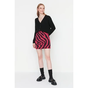 Trendyol Pink Jacquard Knitwear Skirt