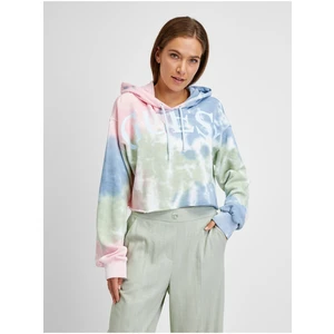 Green-Blue Women's Batik Cropped Hoodie Guess - Women