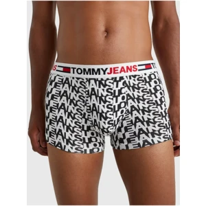 Černo-bílé pánské vzorované boxerky Tommy Jeans - Pánské