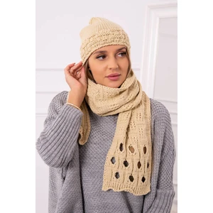 Women's set with scarf Maja K327 beige