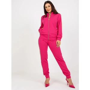 Fuchsia casual set with sweatshirt