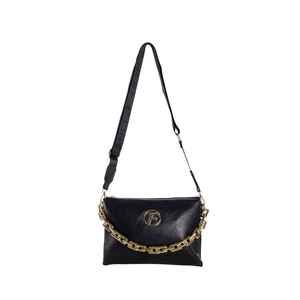 Black messenger bag with chain