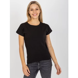 Černé bavlněné dámské basic tričko