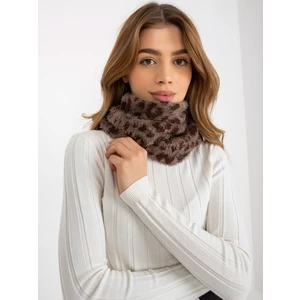 Women's winter scarf with pattern - brown