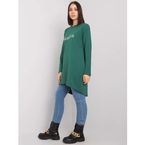 Plus size dark green tunic with pockets by Alexiah