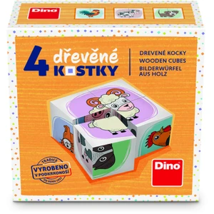 Zvířátka - Dřevěné kostky 4 ks [HRAČKA]