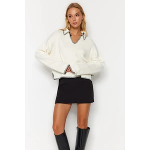 Trendyol Ecru Polo Collar Knitwear Sweater
