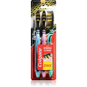 Colgate Zig Zag Charcoal zubné kefky medium 3 ks Medium 3 ks