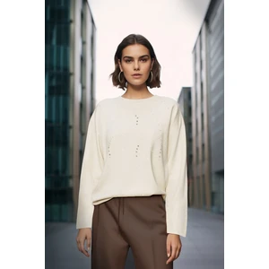 Trendyol Stone Accessory Detail Thessaloniki/Knitwear Look Regular/Normal Knitted Sweatshirt