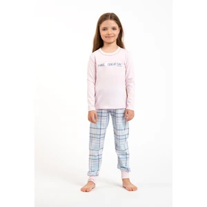 Girls' pyjamas Glamour, long sleeves, long pants - pink/print