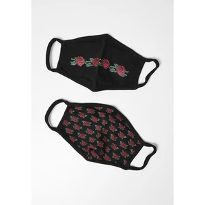 Roses Face Mask 2 Pack Black